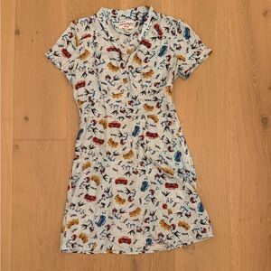 HVN silk printed dress